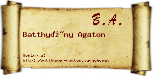 Batthyány Agaton névjegykártya